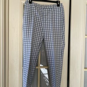 Old Navy blue and white checkered mid rise Harper pants size 0 regular